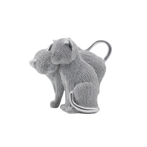Artesanía de resina personalizada, venta al por mayor, estatuas de gato encantadoras de nuevo diseño de plata dorada - Product Image 4