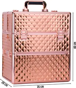 Vanity Case for Lamp and Nail Polish Accessories, Rose Gold, Cosmetic case