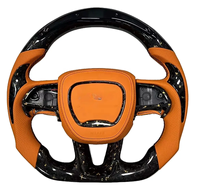 Volant en fibre de carbone de qualité pour Dodge Challenger Charger Srt, volant de voiture personnalisé en CF avec éclairage LED, échappement Rpm 2013+