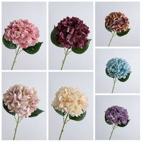 Haute qualité artificielle vraie touche Latex hortensia fleur tige grande tête pour fête hôtel Table de mariage fleurs décoratives bleu