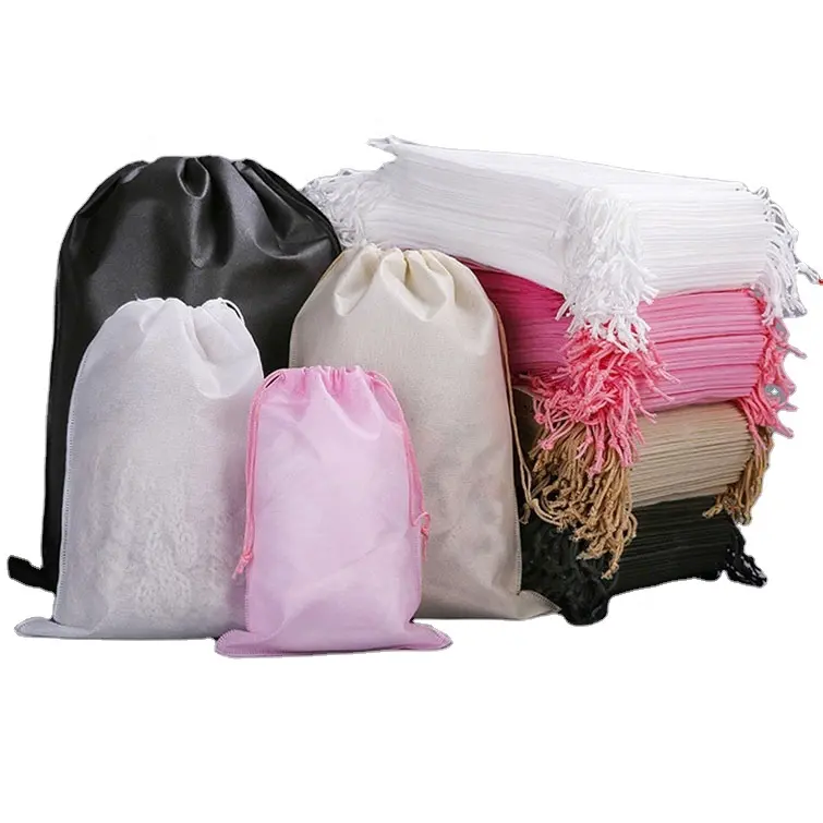 Direct Sales Non-woven Storage Bags with Drawstring Dust-proof for Shoes Clothing Belts Toys Logo Printing Moisture Proof Accept