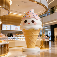 Sculptures de desserts animaux personnalisées grand format pour la décoration de magasins, présentoirs visuels pour centres commerciaux, statues en résine, crème glacée