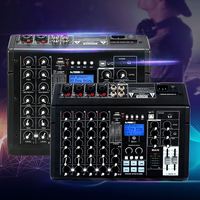 Console de mixage Xtuga SK-4 Mini 4 canaux avec carte son, alimentation fantôme 48V, USB/BT/OTG/MP3, revêtement poudré pour utilisation en direct
