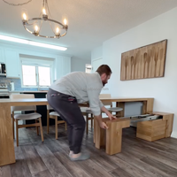 Table à manger extensible moderne de 46 cm transformable en 300 cm avec banc, mobilier de salle à manger pour la maison et les fêtes