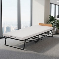 Lit d'appoint pliant 2026 avec matelas en mousse à mémoire de forme, cadre en acier durable double, capacité de charge de 136 kg, lit pliant