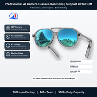 Lunettes caméra IA OEM avec caméra 8MP, traduction IA, appels et notes de réunion pour les voyages d'affaires et les marques de dispositifs connectés intelligents