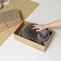 Boîte à gratter pour chat d'intérieur au design interactif avec lit pour chat en carton et patins à gratter Arbres à chat et grattoirs uniques