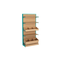 Supermarkt multi-laagse metalen houten bulkvoedsel displaystandaard, duurzaam voor gedroogd fruit, snoep, snacks en levensmiddelen.