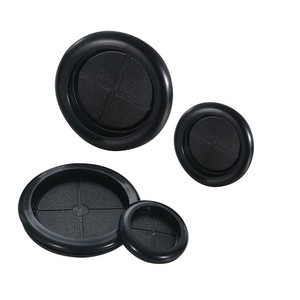 Anneau de protection de câble en caoutchouc écologique simple face, anti-poussière, ignifuge, cache-trou de sortie de câble noir et blanc - Product Image 1