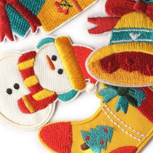 Iron on Embroidery Santa Claus Christmas Tree Socks Christmas Bell Snowman House Patch - Product Image 5