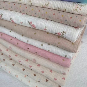 Tissu en gaze de coton 100% double couche, mousseline douce et respirante pour couverture d'emmaillotage bébé - Product Image 3