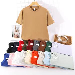 T-shirt décontracté uni pour homme, col rond, manches courtes, en coton tricoté 230g, anti-boulochage, coupe ample, imprimé sérigraphié, idéal pour l'été - Product Image 4