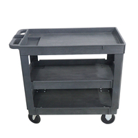 Carrito de Servicio Rodante de Alta Resistencia para Almacén o Garaje, con 3 Niveles, Bandeja Superior de Plástico, Capacidad para 500 Libras, con Ruedas de 5 Pulgadas