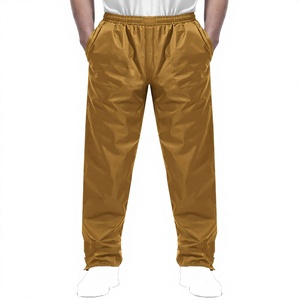 Fashionable Polyester Vintage Colored Windbreaker <b>Pants</b> Lightweight Mid Waist Anti-Wrinkle Casual Sport Style Flat Front Slim - Product Image 2