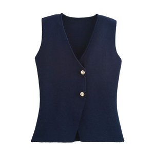 Chaleco de Punto Casual Multicolor de Moda para Mujer Europea y Americana - Product Image 6