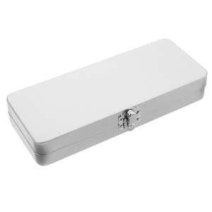 Caja de Almacenamiento Rectangular Premium de Metal con Tapa Abatible para Acuarelas - Product Image 1