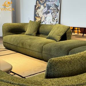 أريكة على شكل حرف U عصرية وأنيقة، أثاث لغرفة المعيشة، أريكة قطاعية فاخرة للفيلات، أريكة دائرية قابلة للتعديل من القماش - Product Image 3