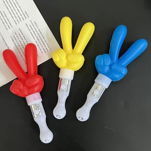 Hand Shape <b>Finger</b> Gesture LED Plastic Battery-Powered Glow Sticks <b>for</b> Adult Indoor Use-Creative Cheering Stick <b>for</b> Parties - Product Image 5