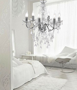 โคมไฟระย้าเหล็กอะคริลิคตกแต่ง 5 ดวง ไฟแชนเดอเลียร์ทันสมัย ขายส่ง - Product Image 3