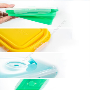 ชุดกล่องเก็บอาหารแบบพับได้ 4 ชิ้น ทำจากซิลิโคน ปลอดสาร BPA เหมาะสำหรับพกพาไปข้างนอก - Product Image 3