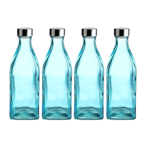 Bouteille en verre carrée 1L sans BPA avec couvercle en acier inoxydable anti-fuite Bouteille d'<span class=keywords><strong>eau</strong></span> potable réutilisable avec logo personnalisé sans boissons - Product Image 2