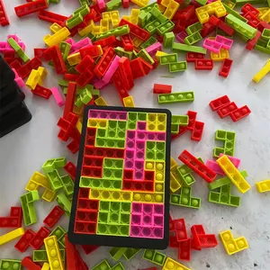 रूसी बिल्डिंग ब्लॉक आरा पहेली बोर्ड खेल सिलिकॉन पुश यह बुलबुले तनाव से राहत खिलौना Fidget संवेदी खिलौना