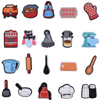 Charmes pour ustensiles HY en gros, nouveau design, charmes pour chaussures de cuisine, épingles pour sabots de cuisine, décorations de chaussures en PVC