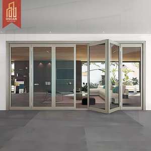 Puertas Plegables Automáticas de Aluminio y Vidrio para Patio de Casa con Rejilla Metálica, Ideales para Zonas Costeras y Clima Adverso - Product Image 1