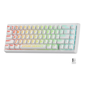 XVX M67 tastiera Miami Tri-Mode 65% USB-C <span class=keywords><strong>Wireless</strong></span> QMK/tramite tastiera da gioco Hot Swappable portatile programmabile RGB meccanico - Product Image 1