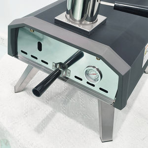 Four à pizza au gaz professionnel moderne avec revêtement en poudre, 12 pouces, noir, mini-rôtissoire pour jardin - Product Image 6