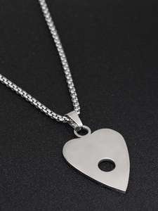 Collar de Joyería Gótica Oculta de Acero Inoxidable con Colgante en Forma de Corazón y Calavera Estrellada, Collares de Moda con Poder Espiritual - Product Image 6