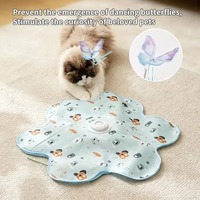 Jouet de chasse électrique pour chat, activé par le mouvement, 3 modes, accessoires papillon, plume, souris, sons d'oiseaux, rechargeable 1800 mAh