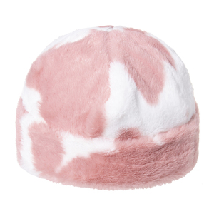 Nueva moda negro de piel sintética Rosa vaca Beanie sombrero para <span class=keywords><strong>las</strong></span> mujeres de invierno de punto cálido Gorras gorra - Product Image 5