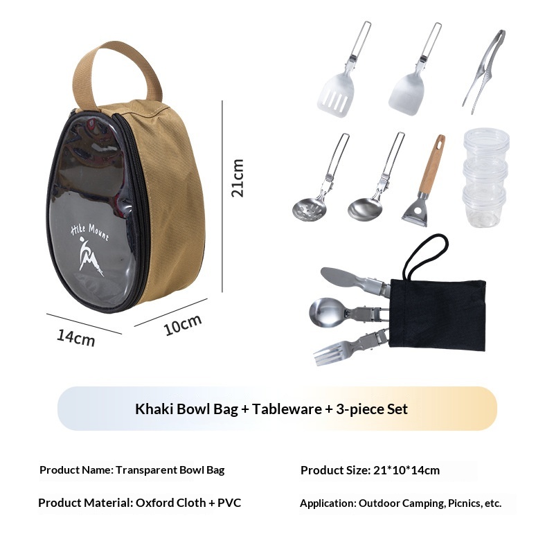 Set di ciotole trasparenti color kaki - 11 pezzi