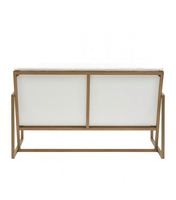 Canapé d'appoint en cuir écologique avec structure métallique pour salon, canapé simple et confortable pour bureaux et salons S21-11