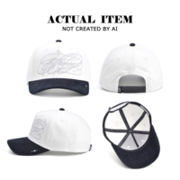 Casquette de baseball brodée sur mesure avec visière en velours, casquette de baseball bicolore, casquette de baseball à 5 panneaux, casquette de baseball structurée, fabrication de casquettes