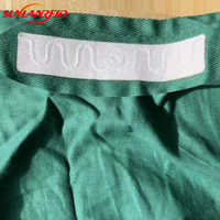 Alta temperatura impermeable UHF RFID Etiqueta de lavandería Mini Etiqueta de tela textil lavable interfaz de comunicación NFC 860-960MHz