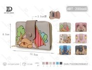 Portafoglio Pieghevole con Bottone Singolo, Design Cartoon, Piccole Dimensioni, in Microfibra e Pelle Sintetica per Uso Quotidiano - Product Image 1