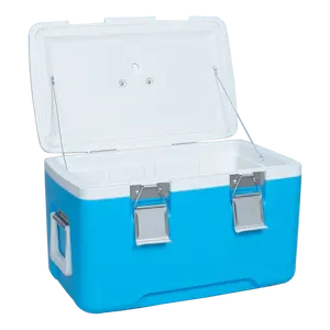 Refrigerador para exteriores de 33 litros, contenedor de hielo para viajes de acampada, fiestas de tailgating y transporte de medicina, aislamiento Pu