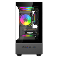 ESGAMING casing ponsel filter debu, casing kaca Tempered populer USB3.0 Micro Atx Case logam SPCC Magnet untuk Gamer Desktop komputer