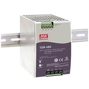 Alimentation électrique sur rail DIN Mean Well TDR-480 480W 24V à sortie unique, refroidissement naturel, industrielle - Product Image 1