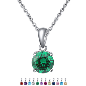 RINNTIN SN118 de moda collar de plata esterlina 925 al por mayor de joyería las mujeres accesorios CZ cristal personalizado collares - Product Image 1