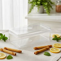 Boîte d'emballage rectangulaire transparente en PET de qualité alimentaire avec couvercle pour biscuits, gâteaux et pâtisseries