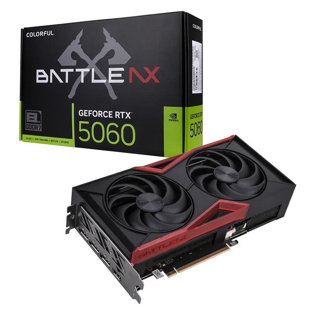 New Colorful War Axe GeForce RTX5060 DUO 8G GDDR 128-Bit Fan Desktop Gaming Graphics Card for E-sports