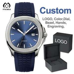 Mô Hình Mới Hỗ Trợ Tùy Chỉnh Vuông Silicone Dây Đeo Không Thấm Nước 316L Thép Không Gỉ Trường Hợp Người Đàn Ông Của Sapphire Đồng Hồ - Product Image 1