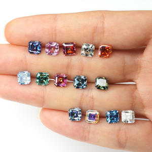 Pierre de Moissanite colorée taille Ascher en feuille d'or, clarté VVS1, excellente taille pour la fabrication de bijoux, toutes tailles en stock - Product Image 6