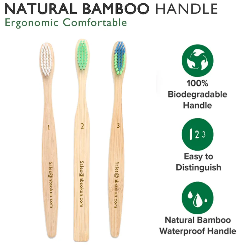 Wholesale Eco New Cheap Natural Handle Cepillo de dientes Organic Bamboo Kid Toothbrush With Custom Logo