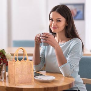 Sacs en toile robustes et portables, style minimaliste et élégant, en jute, pour événements en plein air, vente chaude - Product Image 4