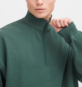 Hombres ligero francés Terry cuarto de cremallera Mock Neck sudadera adulto comodidad chaqueta pulóver 1/4 cuarto cremallera pulóver camisa - Product Image 3