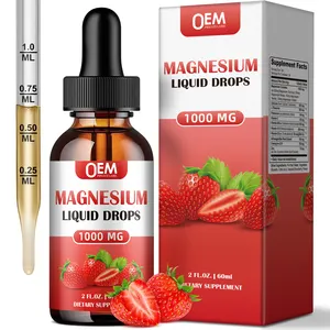 OEM tetesan menenangkan stres, Magnesium Glycinate cair suplemen Magnesium, tetesan untuk relaksasi otot, tidur tenang